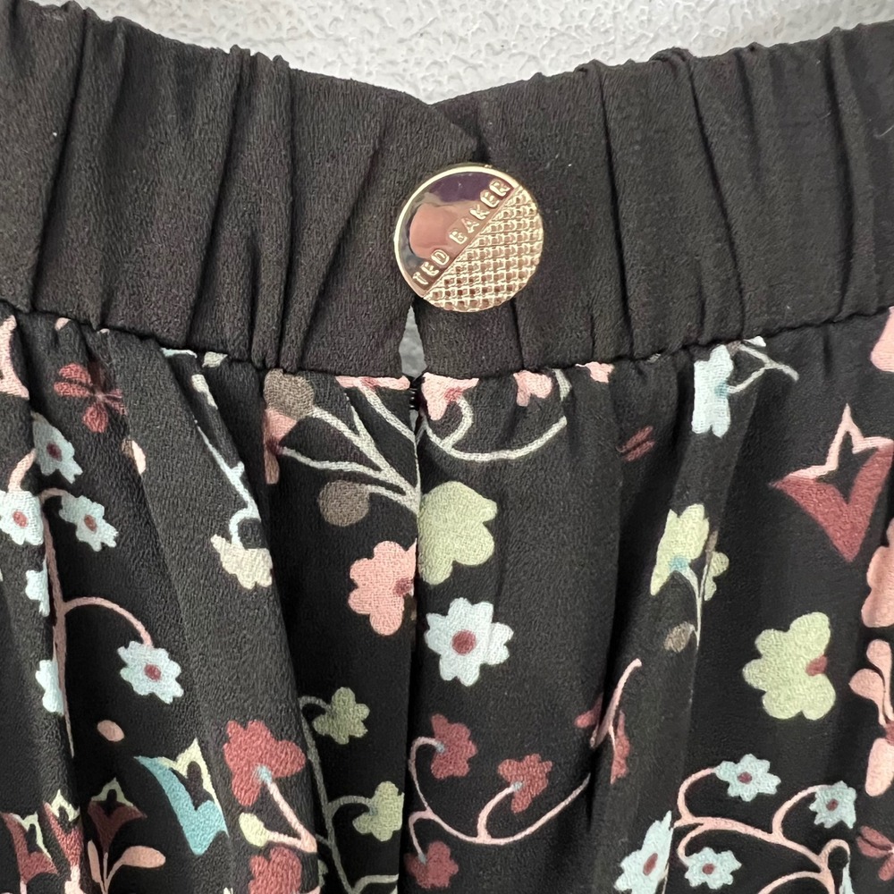 Ted Baker London 4 Dress Frarley Hazel Black Floral High Low Wedding Guest Event - Picture 11 of 14